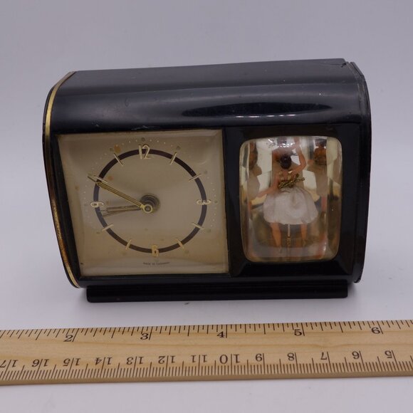 Vintage Reuge Dancing Ballerina Music Box Alarm Clock - Picture 6 of 16
